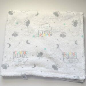 Baby Starters Little Dreamer Cloud Moon Stars White Fleece Plush Blanket